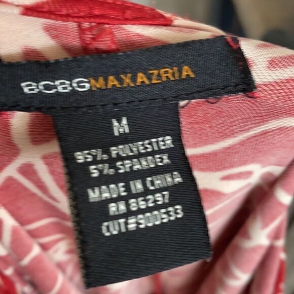 BCBGMaxAzria | Burnt Orange Giraffe Pattern Print Faux Wrap Ruched Dress | M - Picture 9 of 10